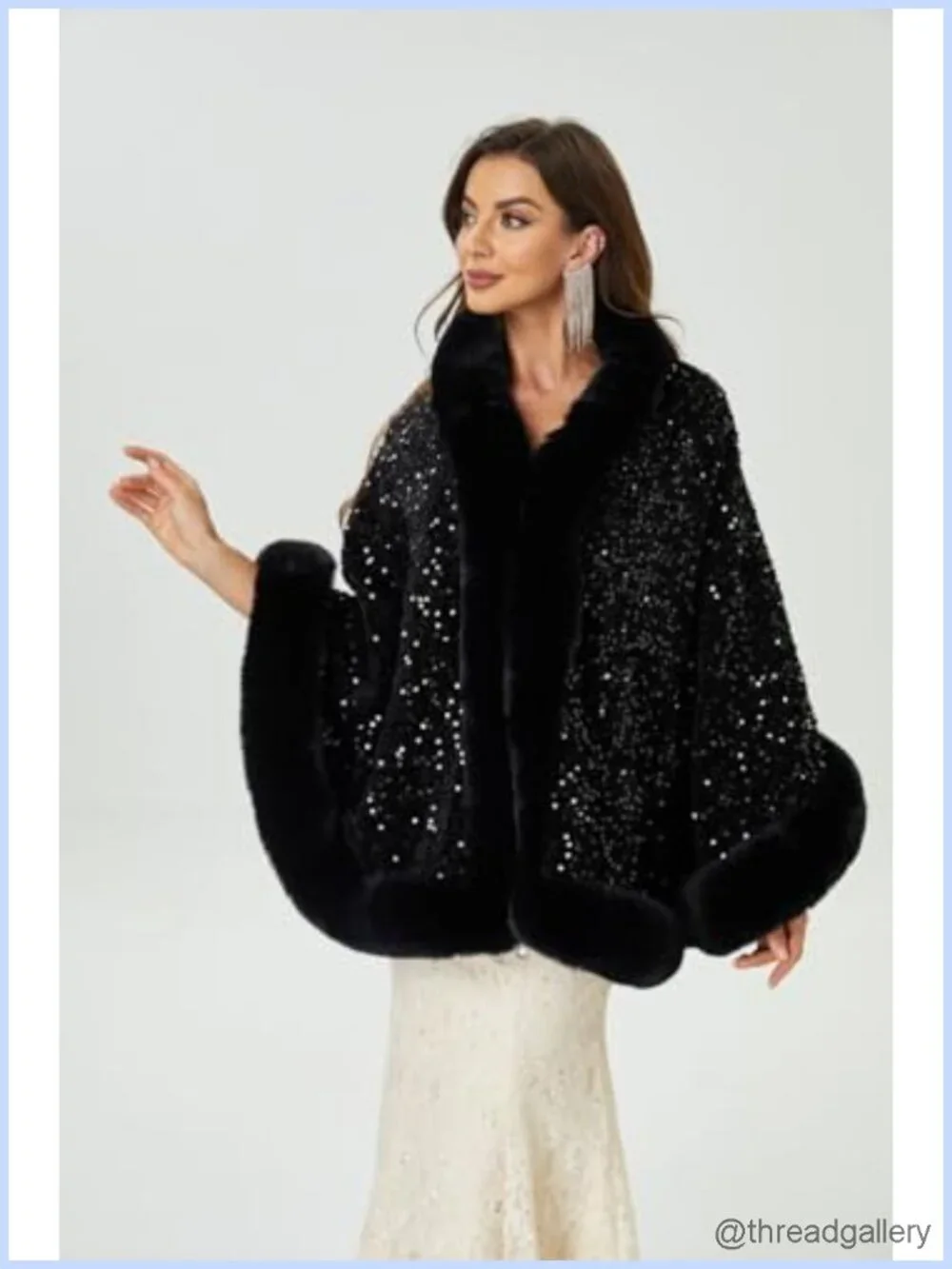 Faux Fur Wrap Shawl Stole Cape Winter Wedding Prom Party